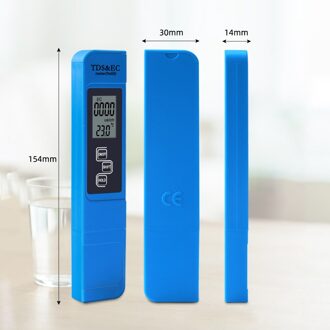 3 In 1 Tds/Ec/Temperatuur Meter Pen Draagbare Pen Type Lcd Digitale Waterkwaliteit 0-9990 water Zuiverheid Monitor Tester blauw