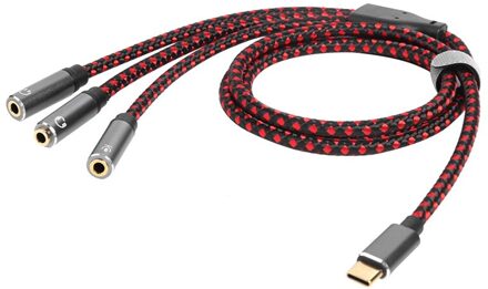 3-In-1 Type-C Audio Kabel Usb 3.1 Male Naar 3.5Mm Vrouwelijke Splitter Aux Microfoon headset Aanpassing