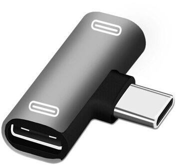 3 in 1 USB c tot type-C Adapter USB Type c Oplaadkabel Oortelefoon Converter voor Xiao Huawei hoofdtelefoon Adapter zilver