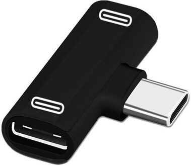 3 in 1 USB c tot type-C Adapter USB Type c Oplaadkabel Oortelefoon Converter voor Xiao Huawei hoofdtelefoon Adapter zwart