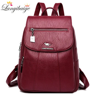 3-in-1 Vintage Backpack Women High Capacity Leather Shoulder Bags Large Capacity Travel Backpack School Bags For Teenage Girls