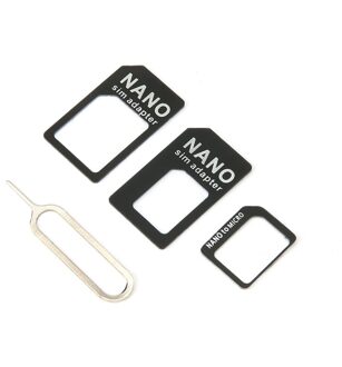 3 in 1 voor Nano Sim Adapter en voor Micro Sim Adapter met een Naald voor Mobiele Apparaten Compact