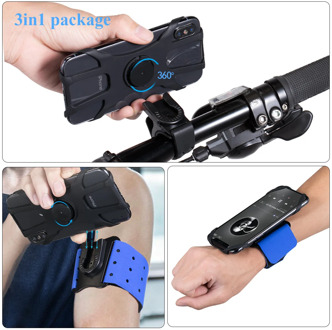 3 In 1 Wristlets 360 Rotating Running Mobile Phone Arm Belt Bag Sports Armband Wrist Bag Bicycle Cycling Wristlet Breathable