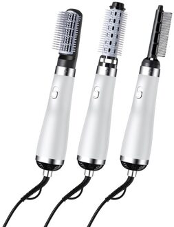 3 In1 -Air Borstels Afneembare Elektrische Föhn Borstel Voor Haar Curling Straightening Negatieve Ionen Hete Lucht Kam haar Styler eu stekker / wit