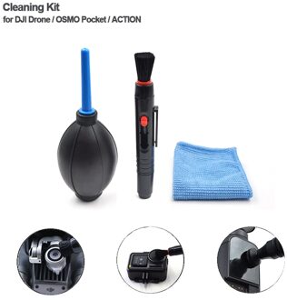 3 in1 Dust Cleaner Kit Camera Drone Lens Cleaning Pen Brush Air Blower Reinigingsdoekje Kit voor Nikon DJI OSMO pocket/OSMO ACTION