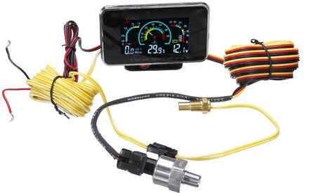 3 In1 Lcd Auto Digitale Gauge Voltmeter Olie Druk Water Temp Meter M10 Auto Vervangende Onderdelen 12V 24V