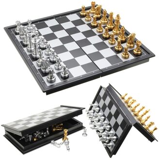 3 In1 Schaakspel Schaakspel Backgammon Checkers Indoor Reizen Schaken Houten Opvouwbare Schaakbord Schaakstukken Schaakstuk