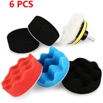 3 Inch Auto Polijstschijf 11 Stuks/set Van Zelfklevende Polijsten Waxen Spons Wol Wiel Hub Polijsten Pad Voor auto Polijsten 6stk
