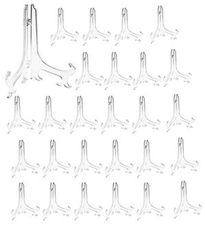 3 Inch Clear Plastic Stand Cookie Houder Display Stand Plaats Kaarthouder Display Ezels Afdruiprek Bruiloften Verjaardagsfeestje 24 stuks