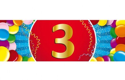 3 jaar leeftijd sticker 19 x 6 cm - 3 jaar verjaardag/jubileum versiering