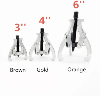 3 Jaw Bearing Puller Auto Gear Remover Pulling Extractor Tool w/ Reversible Legs 3" (Brown) 4'' (Gold) 6'' (Orange)