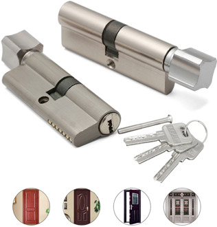 3 Keys Door Lock 70mm Door Cylinder Home Security Anti-Theft Brass Bedroom Living Handle Key Locking High Quality