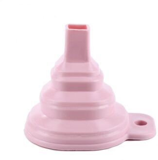 3 Kleur Anti Splash Olie Water Liquid Doseren Inklapbare Huishoudelijke Siliconen Vouwen Hittebestendige Trechter Keuken Accessoires roze