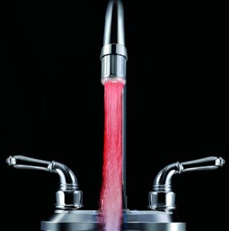 3 Kleur/Enkele Kleur Led Licht Kraan Douche Water Tap Temperatuursensor Geen Batterij Water Kraan Glow Douche Links schroef Rood