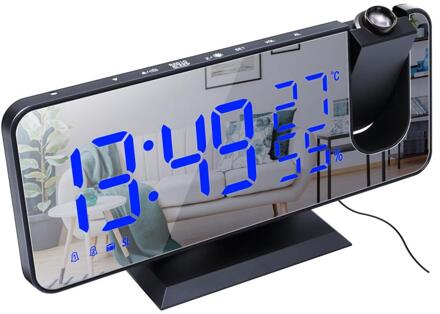 3 Kleur Led Digitale Wekker Horloge Tafel Elektronische Desktop Klokken Usb Wakker Fm Radio Tijd Projector Snooze Functie 02