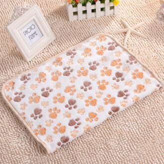 3 Kleur Leuke Bloemen Huisdier Kat Slaap Warm Poot Hond Kat Puppy Fleece Zachte Hond Deken Hond Bedden mat 40X60Cm Voor Honden wit
