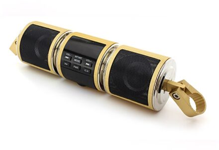 3 Kleur Universal Waterdichte Motorcycle Bluetooth Muziekspeler MP3 Motorfiets Stereo Speaker Fm Radio Verstelbare Led Scherm gouden