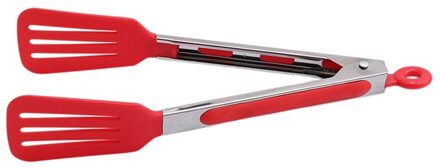 3 Kleuren Bbq Gereedschap 9 Inch Bbq Tang Siliconen Rubberen Handvat Keuken Vlees Tong Barbecue Clip Klem Roestvrij Staal Voedsel tang rood
