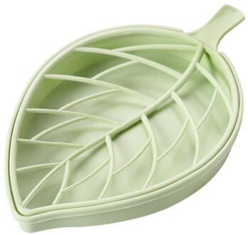 3 Kleuren Bladvorm Zeep Houder Non Slip Zeepkist Wc Douche Lade Afdruiprek Badkamer Gadgets Zeepbakje lade Houder groen