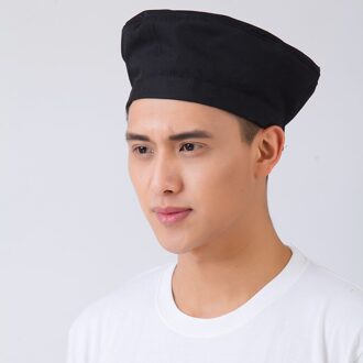 3 kleuren Chef Ober Hoeden Korea Stijl Volwassenen Restaurant Hotel Bakkerij Sushi Chef Fornuis Werkkleding Effen Cap zwart