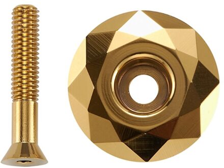 3 Kleuren Mtb Fiets Headset Top Cap Cover Stuurpen Cover Met Schroef Bolt Voor 28.6Mm Fietsen Onderdelen Goud