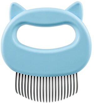 3 Kleuren Pet Kat Hond Massage Kammen Grooming Hair Brush Ontharing Huisdier Shell Naald Kam Dier Reiniging Kam Huisdier levert blauw