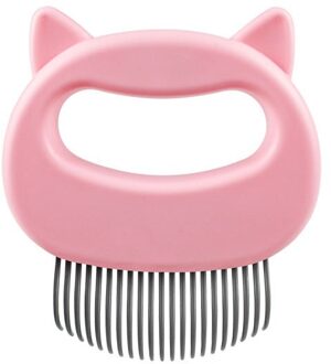 3 Kleuren Pet Kat Hond Massage Kammen Grooming Hair Brush Ontharing Huisdier Shell Naald Kam Dier Reiniging Kam Huisdier levert roze