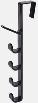 3 Kleuren Plastic Home Storage Organisatie Haken Rails Slaapkamer Deur Hanger Kleren Opknoping Rack Holder Haken Voor Tassen Handdoek zwart