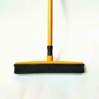 3 Kleuren Push Bezem Zachte Haren Rubber Bezem Tapijt Veegmachine Met Zuigmond Miracle Bezem Huisdier Ontharing Huishoudelijke Stof Veegmachine Geel