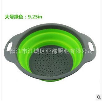 3 kleuren Stukken Opvouwbare Siliconen Vergiet Vouwen Keuken Siliconen Zeef Groen / S