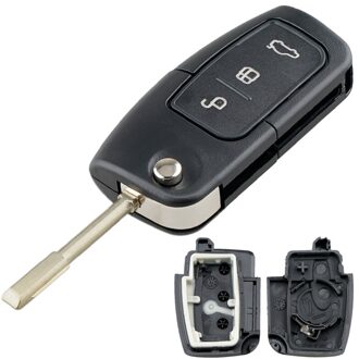 3 Knoppen Auto Sleutelhanger Case Shell Vervanging Met F021 Flip Folding Remote Cover Fit Voor Ford Fiesta Focus 2 ecosport Kuga Escape