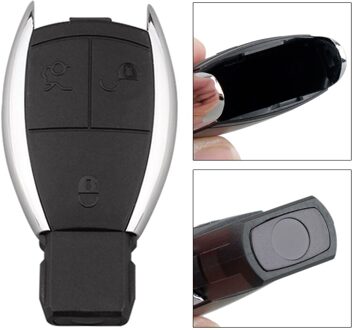 3 Knoppen Zwarte Auto Sleutel Shell Auto Afstandsbediening Behuizing Case Vervanging Autosleutel Accessoires Fit Voor Mercedes-Benz E + M + C Klasse