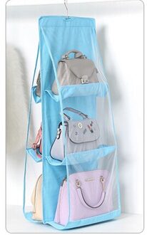 3 Lagen 6 Pocket Opvouwbaar Opknoping Tas Opvouwbare Plank Bag Purse Handtas Organizer Deur Diverse Pocket Hanger Opslag Closet Hanger blauw