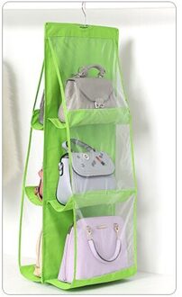 3 Lagen 6 Pocket Opvouwbaar Opknoping Tas Opvouwbare Plank Bag Purse Handtas Organizer Deur Diverse Pocket Hanger Opslag Closet Hanger groen