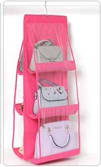3 Lagen 6 Pocket Opvouwbaar Opknoping Tas Opvouwbare Plank Bag Purse Handtas Organizer Deur Diverse Pocket Hanger Opslag Closet Hanger rood
