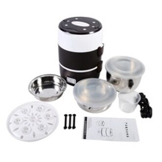 3 lagen Draagbare Lunchbox Mini Rijstkoker Steamer Rvs 220v