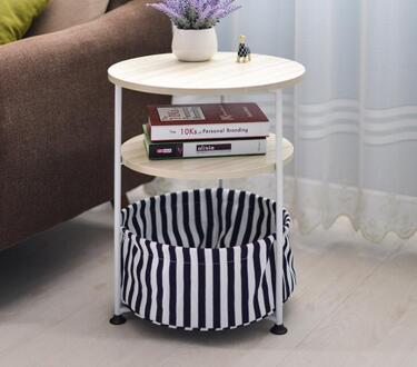 3 lagen Houten Hoek Tafel Nachtkastje Bank Bijzettafel Ronde Thee Salontafel Grote Opslagcapaciteit Voor Woonkamer Slaapkamer kleur 4