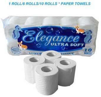 3 Lagen Houtpulp Toiletpapier Thuis Bad Papier Bad Toilet Roll Paper 10 Pack 4Ply Papers Handdoeken Tissue Voor familie Hotel