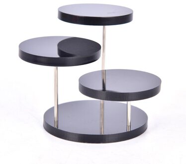 3 Lagen Ronde Acryl Sieraden Display Standaard Ketting Oorbel Ring Show Rack zwart