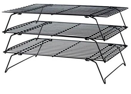 3 Lagen Stapelbaar Koeling Rack Metalen Cake Cookie Koekjes Brood Koelrek Netto Mat Houder Droog Koeler Voor Koken