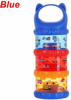 3 Layer Draagbare Babyvoeding Opbergdoos Melkpoeder Dozen Waggel Melk Container blauw