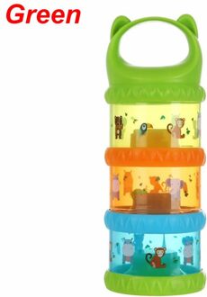 3 Layer Draagbare Babyvoeding Opbergdoos Melkpoeder Dozen Waggel Melk Container groen