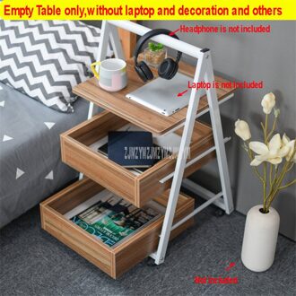 3 Layer Eenvoudige Creatieve Beweegbare Thee Tafel Archiefkast Leisure Driehoek Sofa Bijzettafel Met Wiel En Opberglade ancient oak kleur