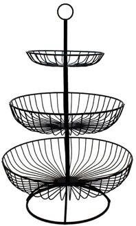 3-Layer Eenvoudige Ronde Iron Art Huishoudelijke Fruit Lade Aanrecht Fruitmand Lade Rack Opslag Mand Opbergdoos