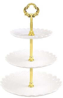 3-Layer Europese Stijl Fruit Cake Tray Rack Huishoudelijke Party Opbergrek Keuken Accessoires Cake Rack Afternoon Tea snoep Lade transparant