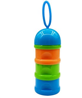 3 Layer Kleurrijke Draagbare Babyvoeding Opbergdoos Essentiële Granen Kids Cartoon Melkpoeder Dozen Newbron Formule Melk Container blauw hoes
