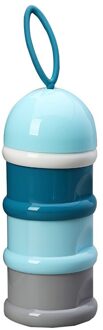 3 Layer Kleurrijke Draagbare Babyvoeding Opbergdoos Essentiële Granen Kids Cartoon Melkpoeder Dozen Newbron Formule Melk Container licht blauw hoes