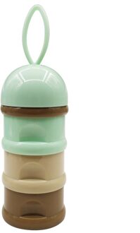 3 Layer Kleurrijke Draagbare Babyvoeding Opbergdoos Essentiële Granen Kids Cartoon Melkpoeder Dozen Newbron Formule Melk Container licht groen hoes