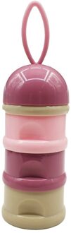 3 Layer Kleurrijke Draagbare Babyvoeding Opbergdoos Essentiële Granen Kids Cartoon Melkpoeder Dozen Newbron Formule Melk Container paars hoes
