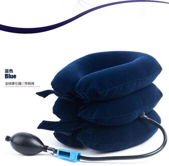3-Layer Nek Massager Opblaasbare Lucht Cervicale Tractie Apparaat Correctie Apparaat Therapie Tool Voor Hals Hoofd Verlichten Cervicale Pijn blauw
